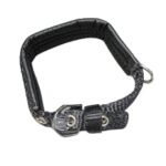 AniMax Dog Neck Belt Collar, Adjustable Durable Nylon and Leather Pet Dog Safety Collar, Waterproof Breathable Neck Accessories for Large Dog German Shepherd Labrador Rottweiler Padded Everyday Dog Collar (Black)