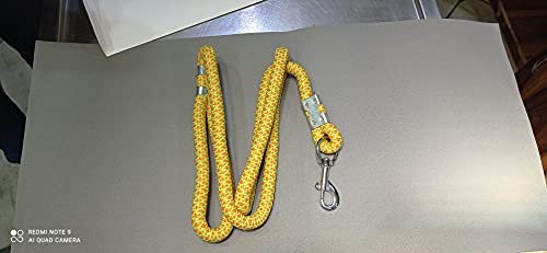 AniMax Rope Training Leash for Small, Medium, Large, Giant Sized Dogs, with Strong Hook and Smooth Handle for Dogs Walk Tranning (Yellow)